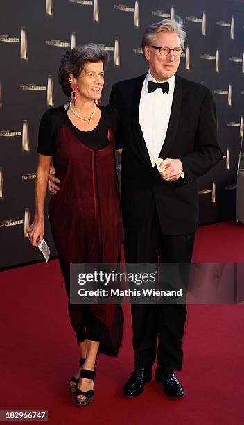 Theo Koll and Franziska zu Castell-Castell arrive at the red carpet of the 'Deutscher Fernsehpreis 2013' at Coloneum on October 2, 2013 in Cologne,...