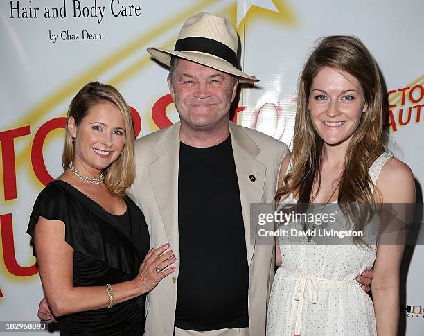 Actor Micky Dolenz poses with daughters actress Ami Dolenz and Georgia Rose Dolenz at Actors for Autism and Rockwell Table & Stage presents Reach for...