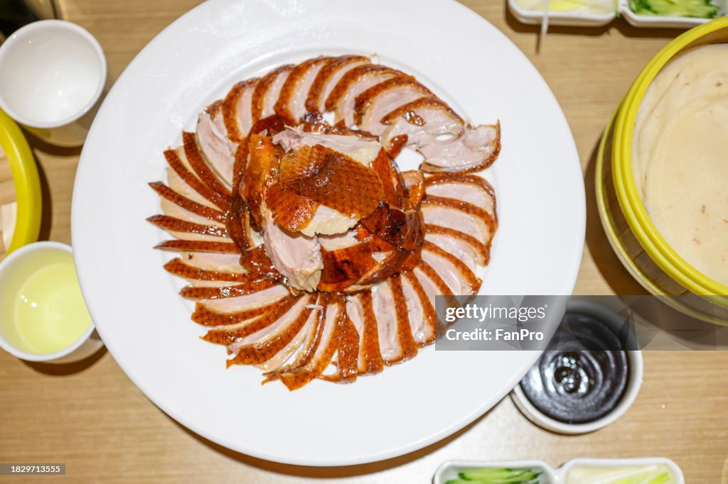 Chinese food , Peking duck close-up