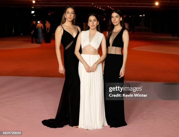 Este Haim, Alana Haim and Danielle Haim of HAIM attend the 3rd Annual Academy Museum Gala at Academy Museum of Motion Pictures on December 03, 2023...