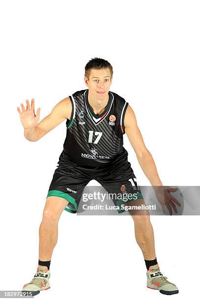 Spencer Nelson, #17 of Montepaschi Siena during the Montepaschi Siena 2013/14 Turkish Airlines Euroleague Basketball Media Day at Palaestra on...