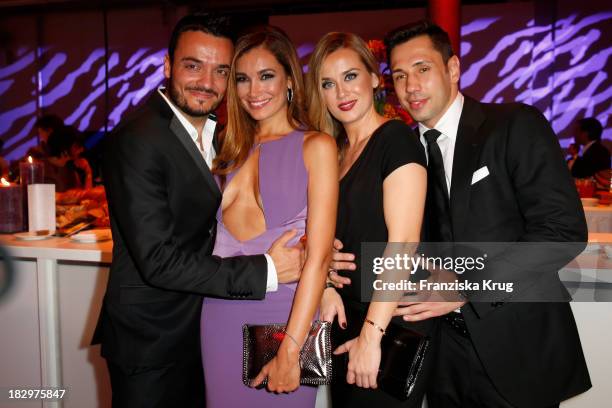 Giovanni Zarrella, Jana Ina Zarella, Jasmin Sturm and Felix Sturm attend the Deutscher Fernsehpreis 2013 - After Show Party at Coloneum on October...