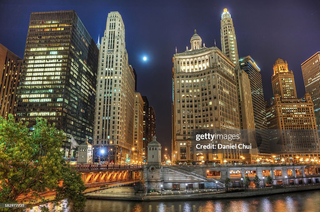 Moonlit Chicago