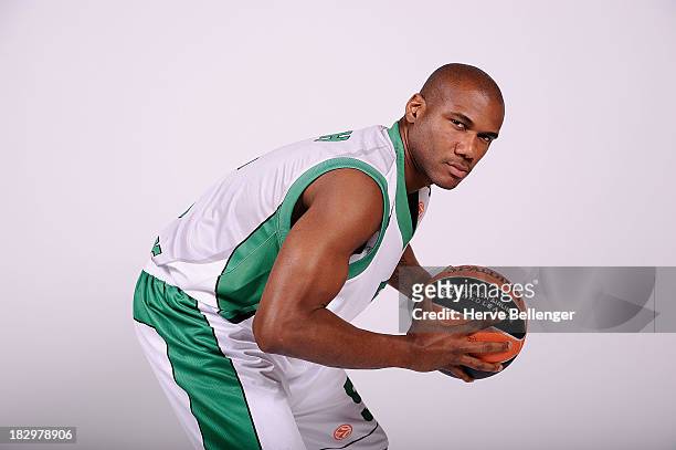 Marc Judith, #5 of JSF Nanterre poses during the JSF Nanterre 2013/14 Turkish Airlines Euroleague Basketball Media Day at Palais des Sports de...