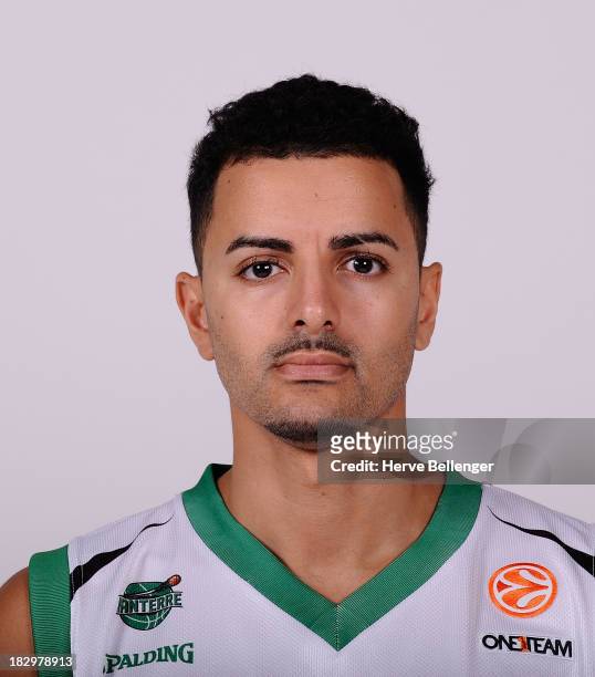 Xavier Corosine, #9 of JSF Nanterre poses during the JSF Nanterre 2013/14 Turkish Airlines Euroleague Basketball Media Day at Palais des Sports de...