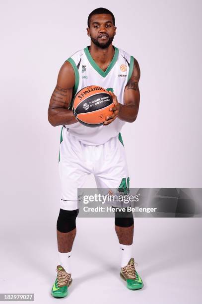 Will Daniels, #40 of JSF Nanterre poses during the JSF Nanterre 2013/14 Turkish Airlines Euroleague Basketball Media Day at Palais des Sports de...