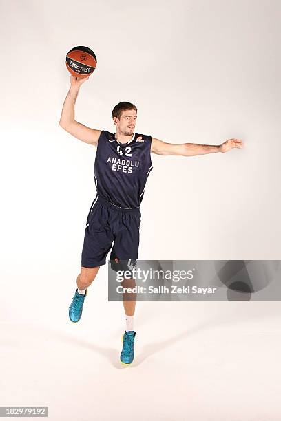 Stanko Barac of Anadolu Efes, during the Anadolu Efes Istanbul 2013/14 Turkish Airlines Euroleague Basketball Media Day at Abdi Ipekci on September...