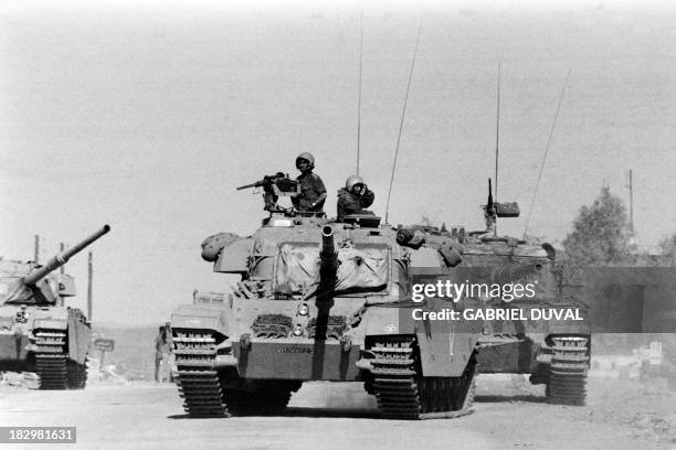 Israeli Centurion tanks move near Damascus, on October 14, 1973 during the 1973 Arab-Israeli War. On October 6 on the Jewish holiday of Yom Kippur,...