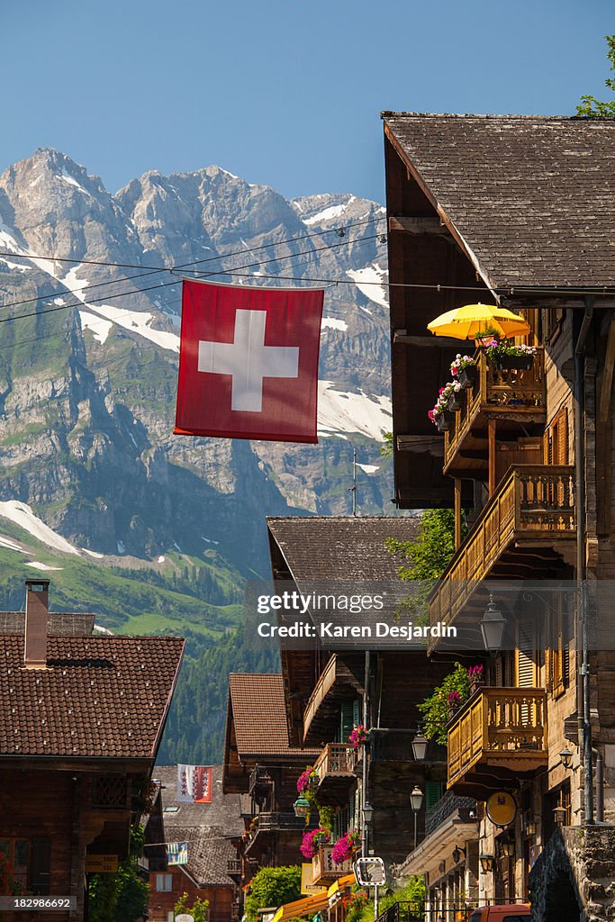 Street view of Champery, Switzerland