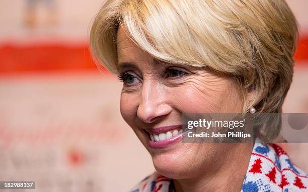 Emma Thompson meets fans and signs copies of her book 'The Christmas Tale Of Peter Rabbit' at Waterstones, Kings Road on October 3, 2013 in London,...