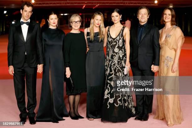 Mark Ronson, Grace Gummer, Mamie Gummer, Meryl Streep, Louisa Jacobson, Henry Wolfe and Tamryn Storm Hawker attend the 3rd Annual Academy Museum Gala...