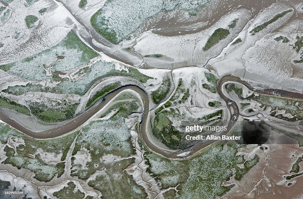 Aerial view of Hayle river, Cornwall