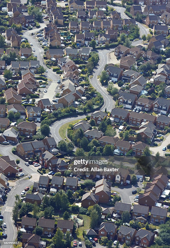 Aerial view of new housing