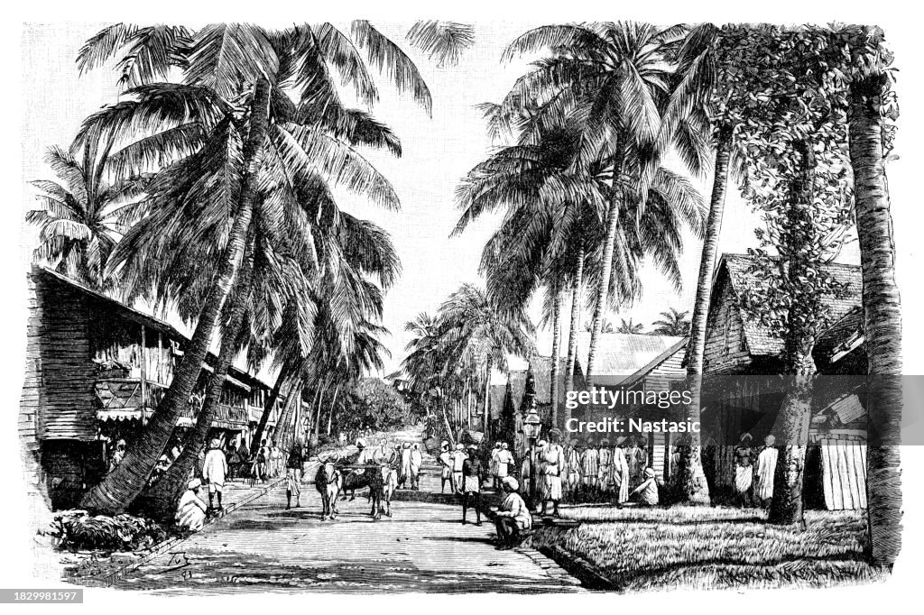 Bazar street in the criminal colony Port Blair