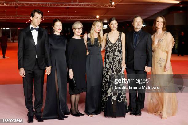 Mark Ronson, Grace Gummer, Meryl Streep, Mamie Gummer, Louisa Jacobson, Henry Wolfe and Tamryn Storm Hawker attend the Academy Museum of Motion...