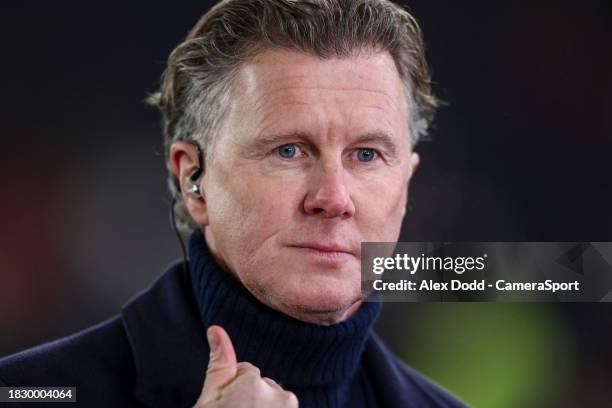 Former Liverpool and Real Madrid winger Steve McManaman looks on during the Premier League match between Sheffield United and Liverpool FC at Bramall...