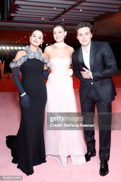 Selena Gomez, Nicola Peltz Beckham and Brooklyn Peltz Beckham attend the Academy Museum of Motion Pictures 3rd Annual Gala Presented by Rolex at...