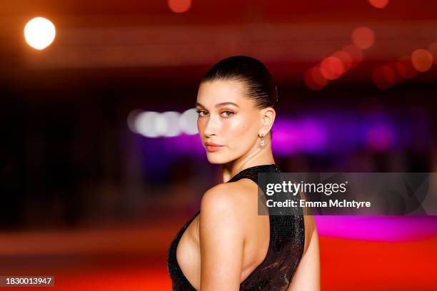 Hailey Bieber attends the Academy Museum of Motion Pictures 3rd Annual Gala Presented by Rolex at Academy Museum of Motion Pictures on December 03,...