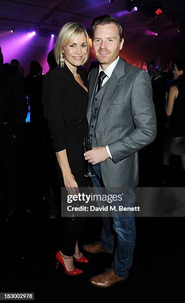 Jenni Falconer and James Midgley attend the 1st birthday party of 2&8 Club inside Mortons on October 3, 2013 in London, England.