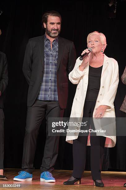 Eric Cantona and Line Renaud attend attend the 24th Dinard British Film Festival Opening Ceremony on October 3, 2013 in Dinard, France.