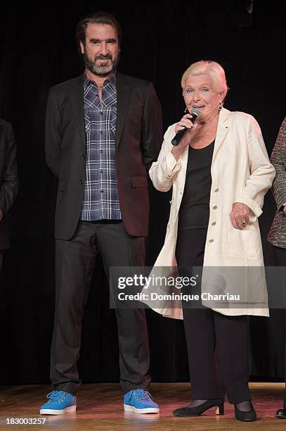 Eric Cantona and Line Renaud attend attend the 24th Dinard British Film Festival Opening Ceremony on October 3, 2013 in Dinard, France.