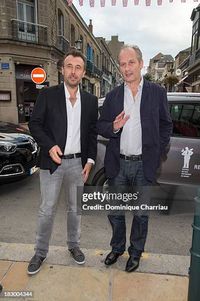 Fred Cavaye and Hippolyte Girardot arrive at the 24th Dinard British Film Festival Opening Ceremony on October 3, 2013 in Dinard, France.