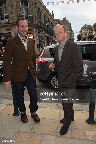 Michael Smiley and Toby Jones arrive at the 24th Dinard British Film Festival Opening Ceremony on October 3, 2013 in Dinard, France.