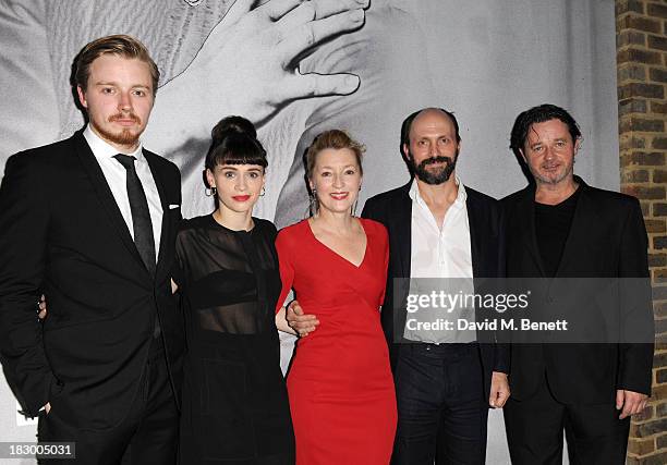 Jack Lowden, Charlene McKenna, Richard Eyre, Lesley Manville, Will Keen and Brian McCardi attends an after party following the press night...