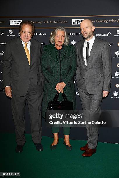 Arthur Cohn, Ellen Ringier, Marc Forster attend an evening with Arthur Cohn during the Zurich Film Festival 2013 on October 3, 2013 in Zurich,...