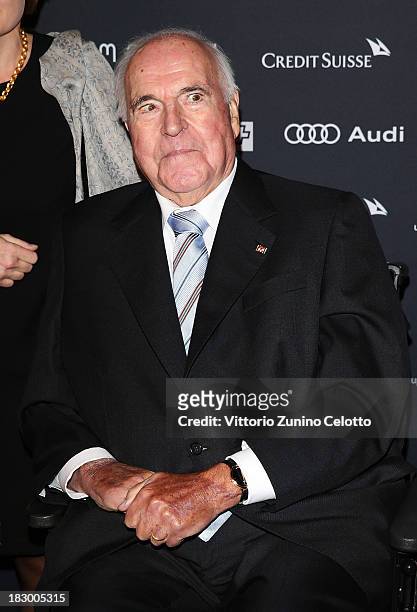 Former German Chancellor Helmut Kohl attends an evening with Arthur Cohn during the Zurich Film Festival 2013 on October 3, 2013 in Zurich,...