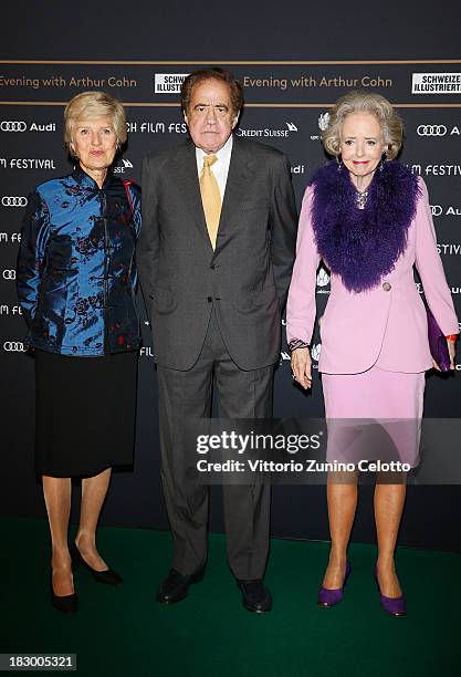 Friede Springer and Arthur Cohn attend an evening with Arthur Cohn during the Zurich Film Festival 2013 on October 3, 2013 in Zurich, Switzerland.