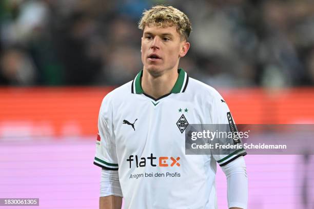 Robin Hack of Moenchengladbach reacts during the Bundesliga match between Borussia Mönchengladbach and TSG Hoffenheim at Borussia Park Stadium on...