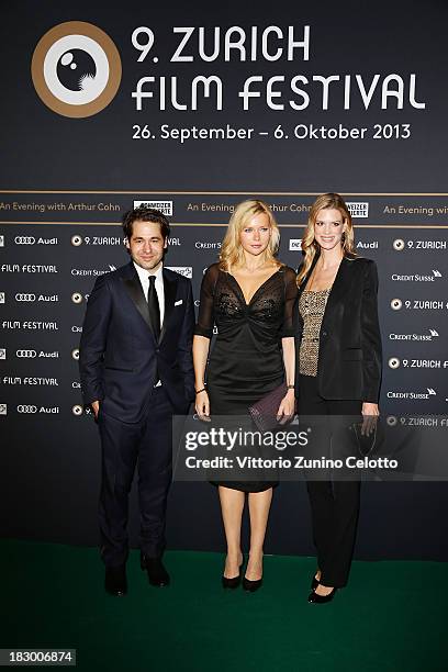 Karl Spoerri, Veronica Ferres, Nadja Schildknecht attend an evening with Arthur Cohn during the Zurich Film Festival 2013 on October 3, 2013 in...