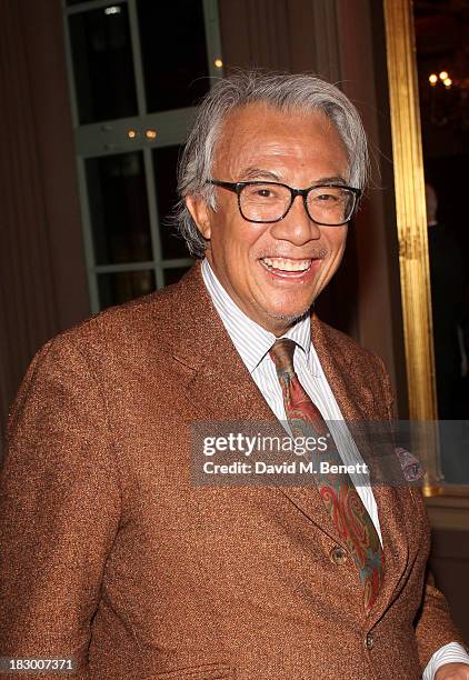 Sir David Tang attends the launch of Geordie Greig's new book "Breakfast With Lucian" on October 3, 2013 in London, England.