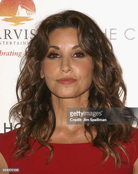 Actress Gina Gershon attends the Marvista Entertainment & Lifetime with The Cinema Society screening of "House of Versace" at Museum of Modern Art on...