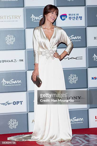 South Korean actress Kim Sung-Eun attends the opening ceremony during the 18th Busan International Film Festival on October 3, 2013 in Busan, South...