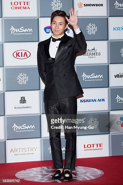 Kim Hyung-Jun of South Korean boy band SS501 attends the opening ceremony during the 18th Busan International Film Festival on October 3, 2013 in...