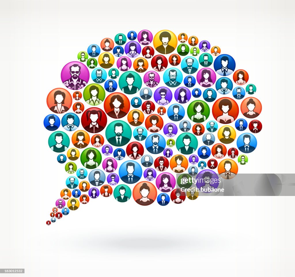 Chat Bubble People and community vector buttons