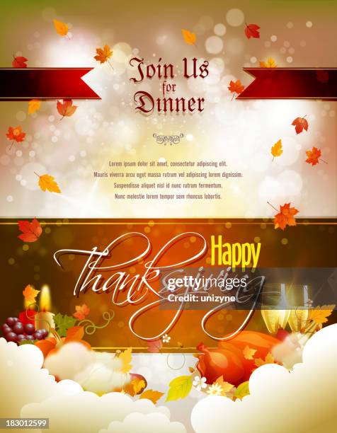 thanksgiving celebrations background - dinner invitation background stock illustrations