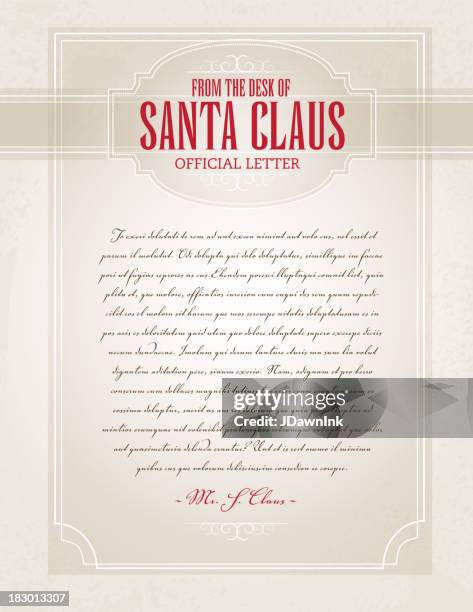 brief von santa template-design - weihnachtsmann stock-grafiken, -clipart, -cartoons und -symbole