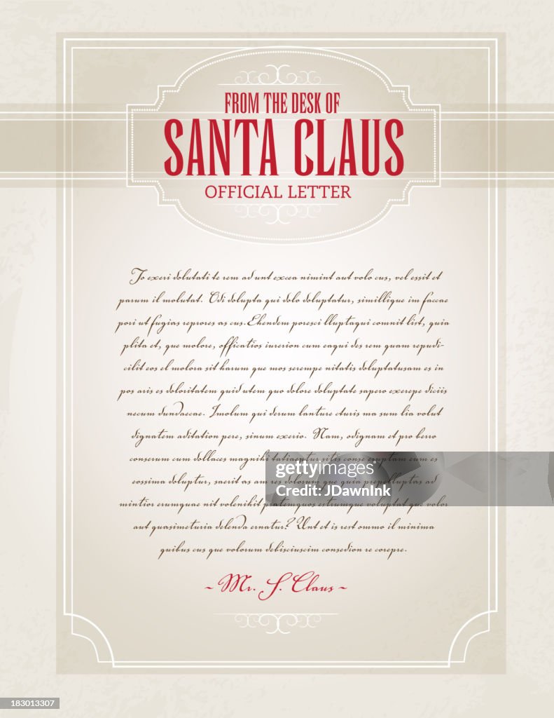 Letter from Santa template design