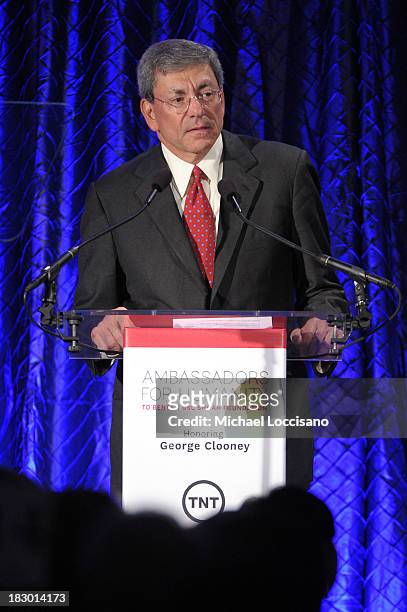 Robert J. Katz speaks onstage at the USC Shoah Foundation Institute 2013 Ambassadors for Humanity gala at the American Museum of Natural History on...