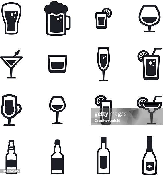 ilustraciones, imágenes clip art, dibujos animados e iconos de stock de iconos de alcohol - refresco