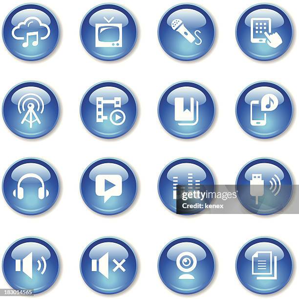 ilustraciones, imágenes clip art, dibujos animados e iconos de stock de conjunto de iconos de los medios/crystal - video voip