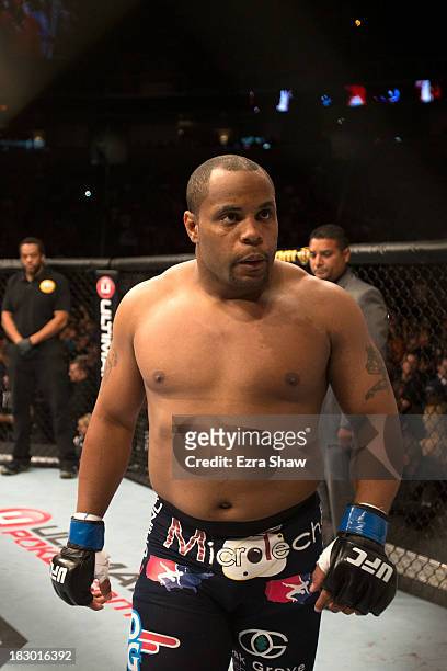 Daniel Cormier waits in his corner prior to facing Frank Mir in their heavyweight bout during the UFC on FOX event at the HP Pavilion on April 20,...