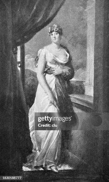 madame tallien, influential and well-known courtesan of late revolutionary france - madame tallien stock illustrations
