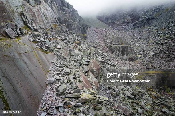 dinorwic rockfall - dinorwic quarry stock-fotos und bilder