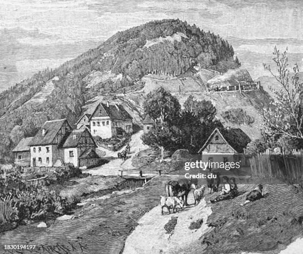 village dörrberg, thuringia - 1891 stock illustrations stock illustrations