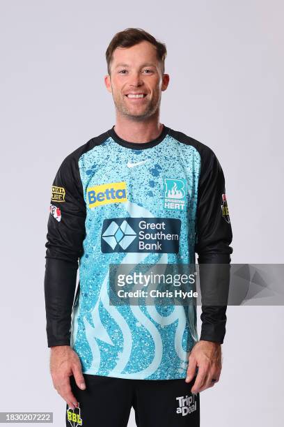 Jimmy Peirson poses during the Brisbane Heat BBL Headshots Session at on Dec 4, 2023 in Brisbane, Australia.
