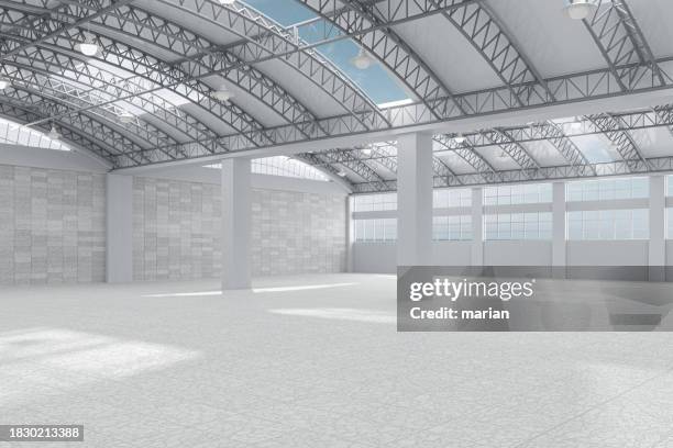 large factory space with dome roof - cupola stock pictures, royalty-free photos & images